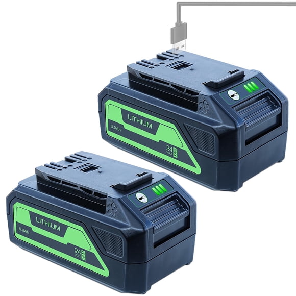 Batería DTK 24V 6.0Ah con salida USB, paquete de 2