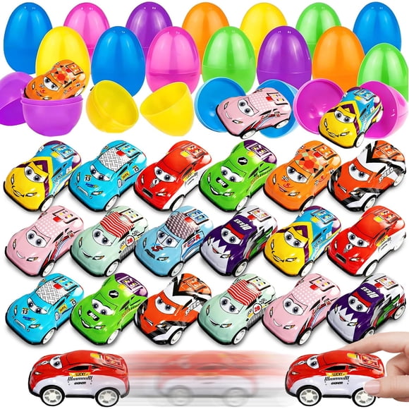 Carritos De Retroceso En Huevos De Pascua 24 Piezas Para Niños