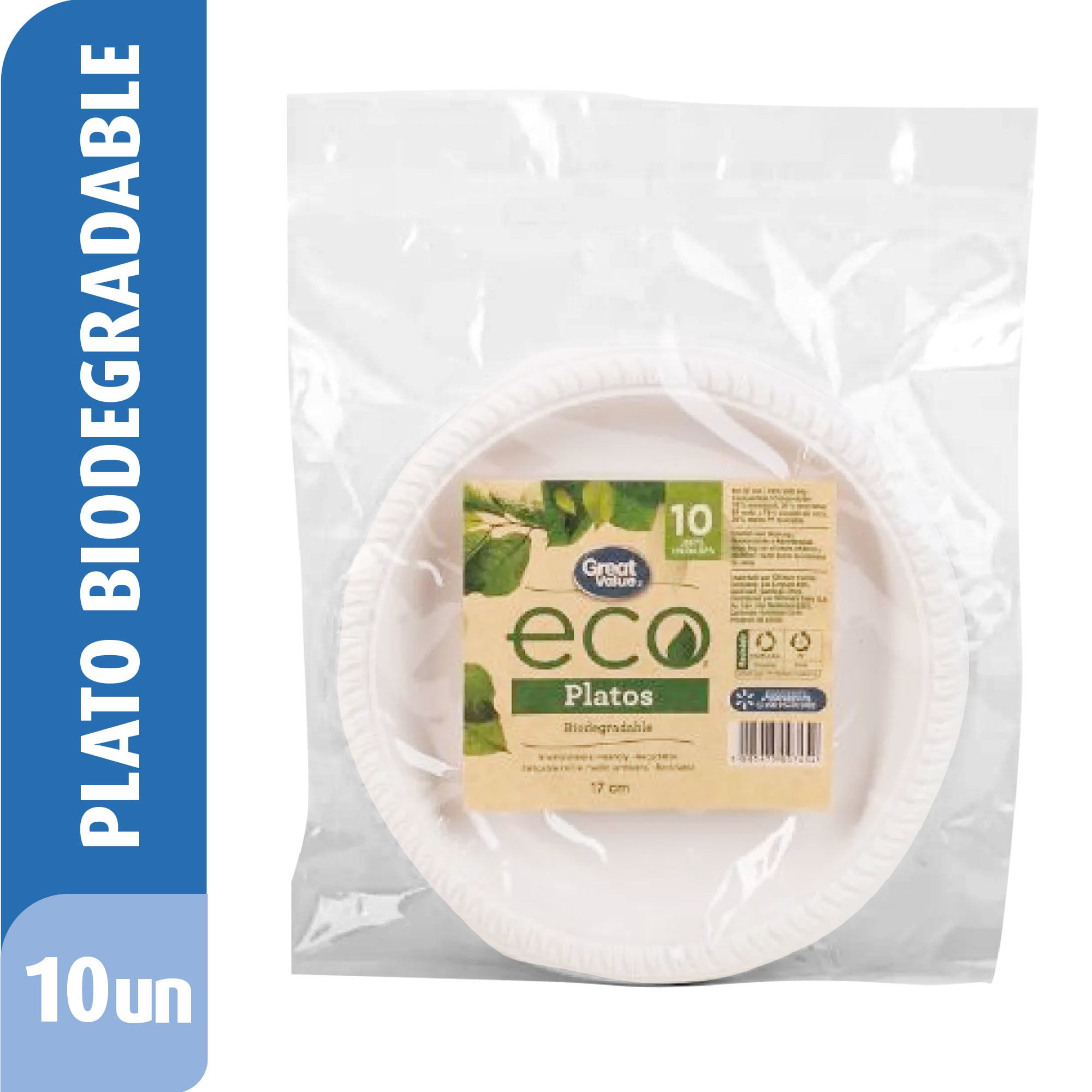 Plato Biodegradable 17 Cm 10 Un Great Value