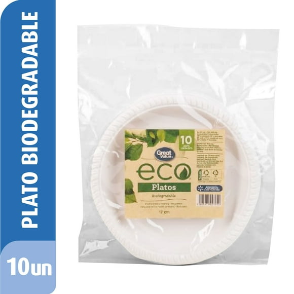 Plato Biodegradable 17 cm, 10 Un
