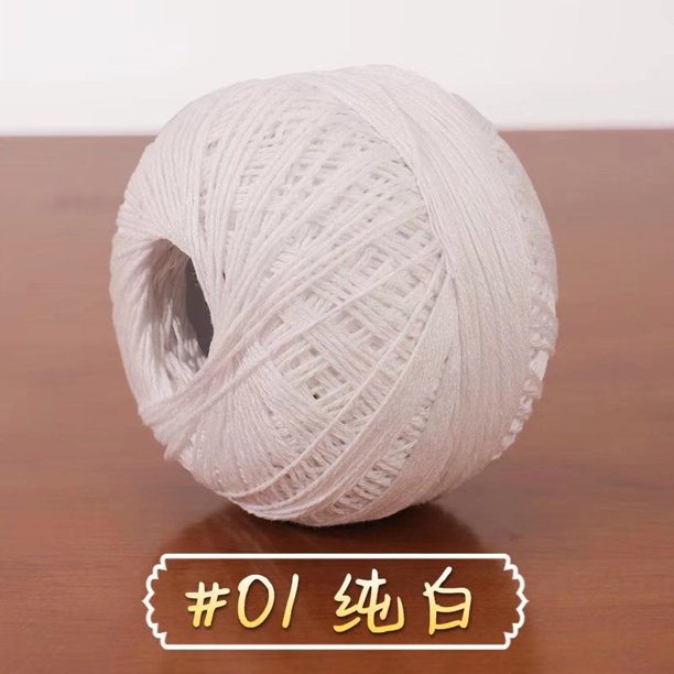 Xiao Hua Hilo de estambre premium, hilo de encaje n.° 6, 50 g, 1 rollo, hilo de alta calidad perfecto para tejer chales, bufandas y ropa, adecuado para primavera y verano, blanco