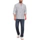 thumbnail image 2 of INSPIRE CHIC Camisas de Vestir a Rayas con Bolsillo en el Pecho para Hombre de Manga Larga y Cuello Mao M Gris, 2 of 4