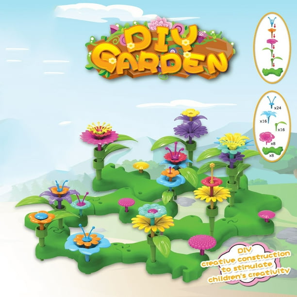 72pcs Flower Garden Building Set, Arts And Crafts For Girls Toddler, Toys Gifts For 3-6 Year Old Girls And Boys, Flower Garden Building Toy, STEM Educational Activity Preschool Boys Girls Toys