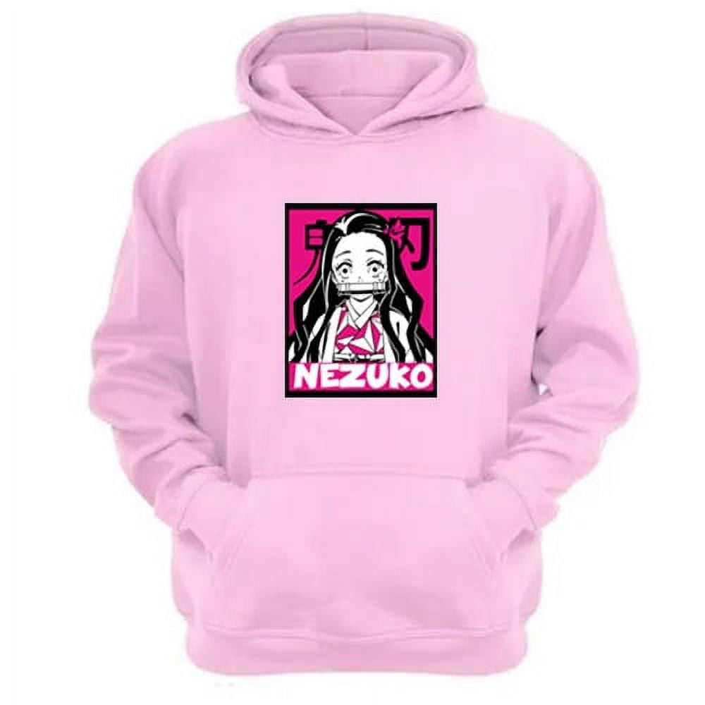 Genérico - Polerón Canguro Nezuko Rosa Talla M Unisex