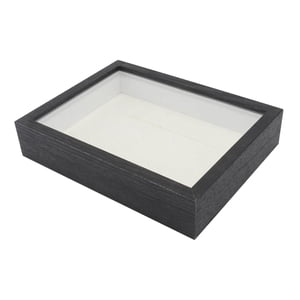 Magideal - Caja De Sombra De Madera Con Marco, Caja De Sombra Creativa Para Escritorio, Colgante De Pared, Estuche De Exposición De Flores Secas Para Decoración Negro