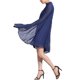 thumbnail image 4 of INSPIRE CHIC Vestido de Mujer de Gasa con Capa, Vestido con Mangas de Capa Fluidas, Vestido Plisado Azul Oscuro XL, 4 of 6
