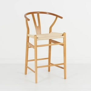 Pandalino - Taburete Wishbone 75Cm | Madera & Cuerda Natural Cafe
