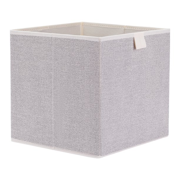 REGALWOVEN Cubo de Almacenamiento, Cesta de Almacenamiento para Estantes de Armario, 1 Paquete Cesta de Almacenamiento Plegable para Organizar Ropa Mantas Beige 11.8*11.8*11.8in