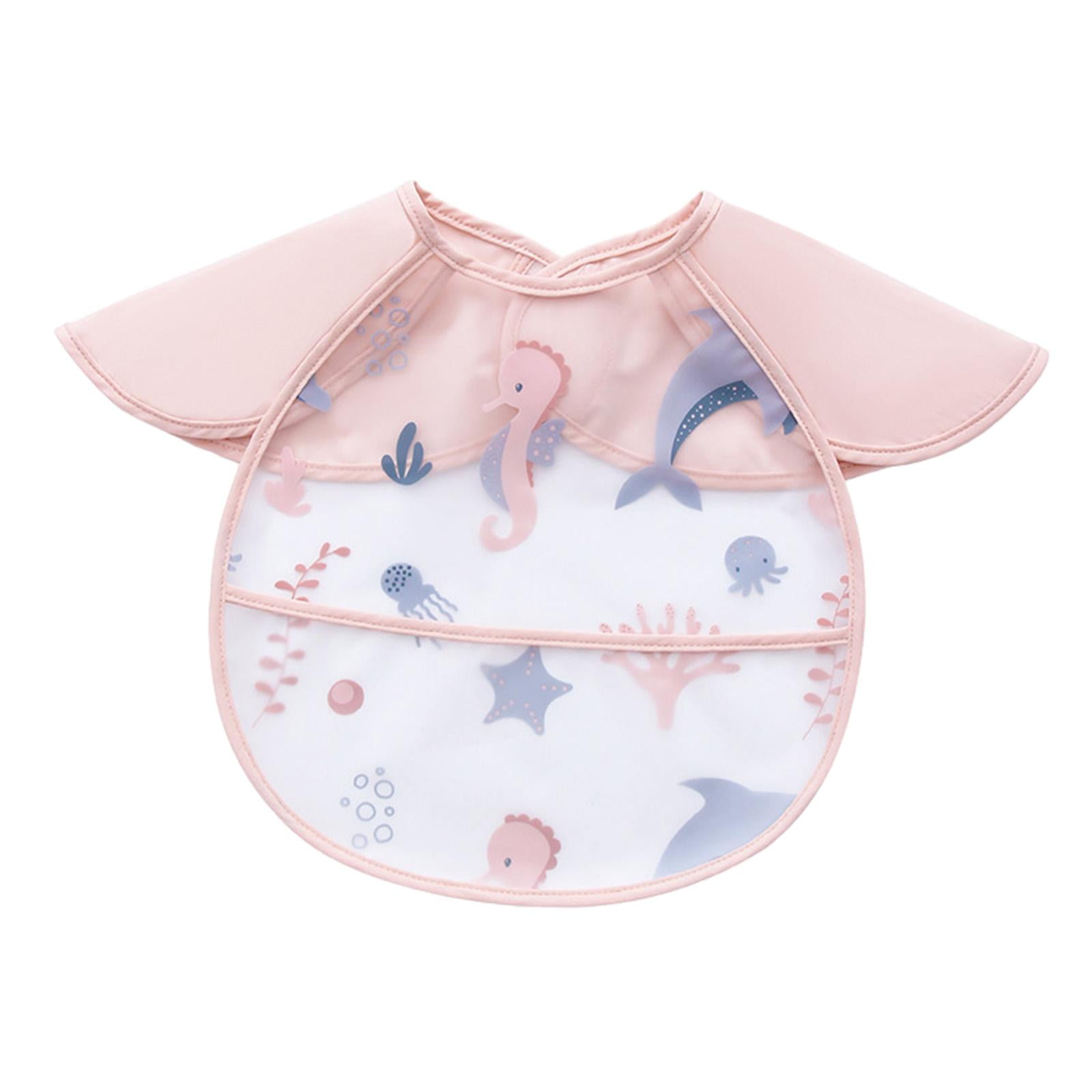 Magideal - Babero Impermeable Para Alimentación De Bebé, Babero Con Bolsillo, Ligero Para Niños Y Niñas De 6 A 36 Meses, Babero Infantil Para Dibujar Y Pintar Mundo Submarino