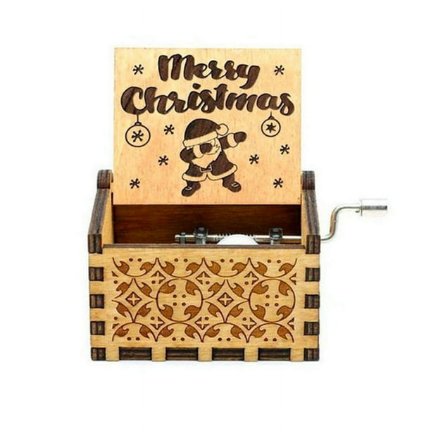 Delightful Wooden Antique Carved Hand Cranked Music Box - Perfect Christmas Gift for Kids, Mom, Dad, Friends & More!