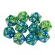 thumbnail image 2 of Dados Poliédricos D20 De 20 Caras De 10 Piezas Para Juegos De Mesa De Dragones Y Mazmorras Verde Púrpura, 2 of 5