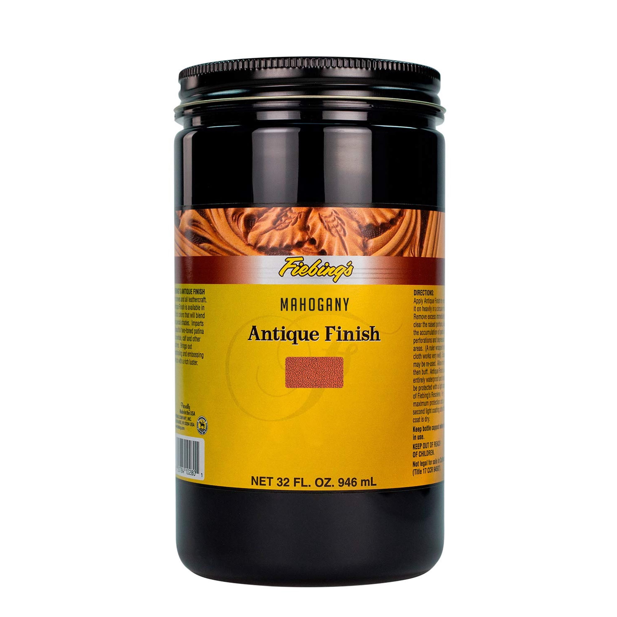 Fiebing's - Caoba De Fiebing Con Acabado Envejecido, 946 Ml, Para Artesanía En Cuero