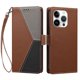 thumbnail image 3 of Cartera Plegable para iPhone 15 Pro Max, PU Tricolor con Ranuras, Marrón, 3 of 6