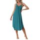 thumbnail image 1 of INSPIRE CHIC Vestido de Pijama para Mujer, Ropa de Dormir, Camisón con Tirantes Espagueti, Talla L, Verde Pavo Real, 1 of 6