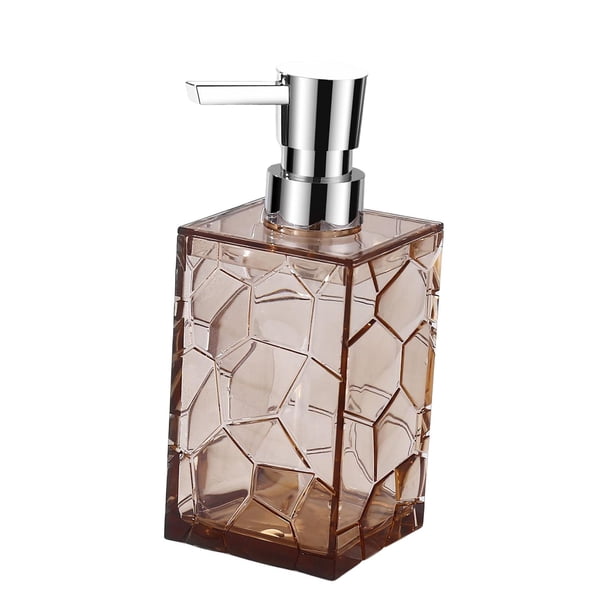 Dispensador de Jabón para Platos Recargable de 320ml, Práctico Acrílico, Dispensador de Jabón Transparente , para Apartamento, Tocador, Cocin Marrón