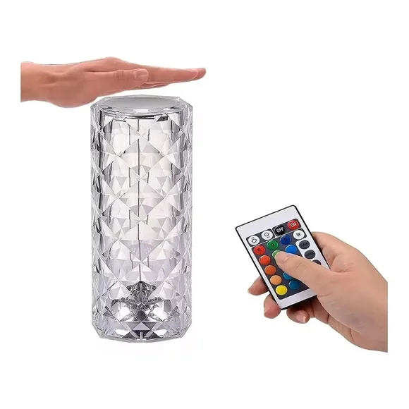 Lámpara Diseño Cristal Diamante Acrílico Táctil Usb