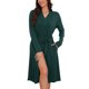 thumbnail image 1 of INSPIRE CHIC Bata de Mujer Manga Larga Pijama Cubre Traje de Baño Batas Largas Lazo a Juego Después de la Ducha Playa Casual Ropa de Descanso Suave Bata de Dormir M Verde, 1 of 6