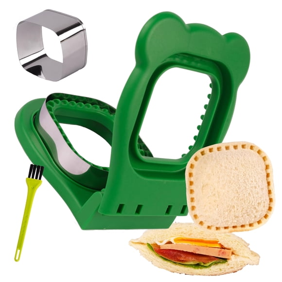 Sandwichera LEPCY cortadora y selladora para sándwiches sin corteza, verde