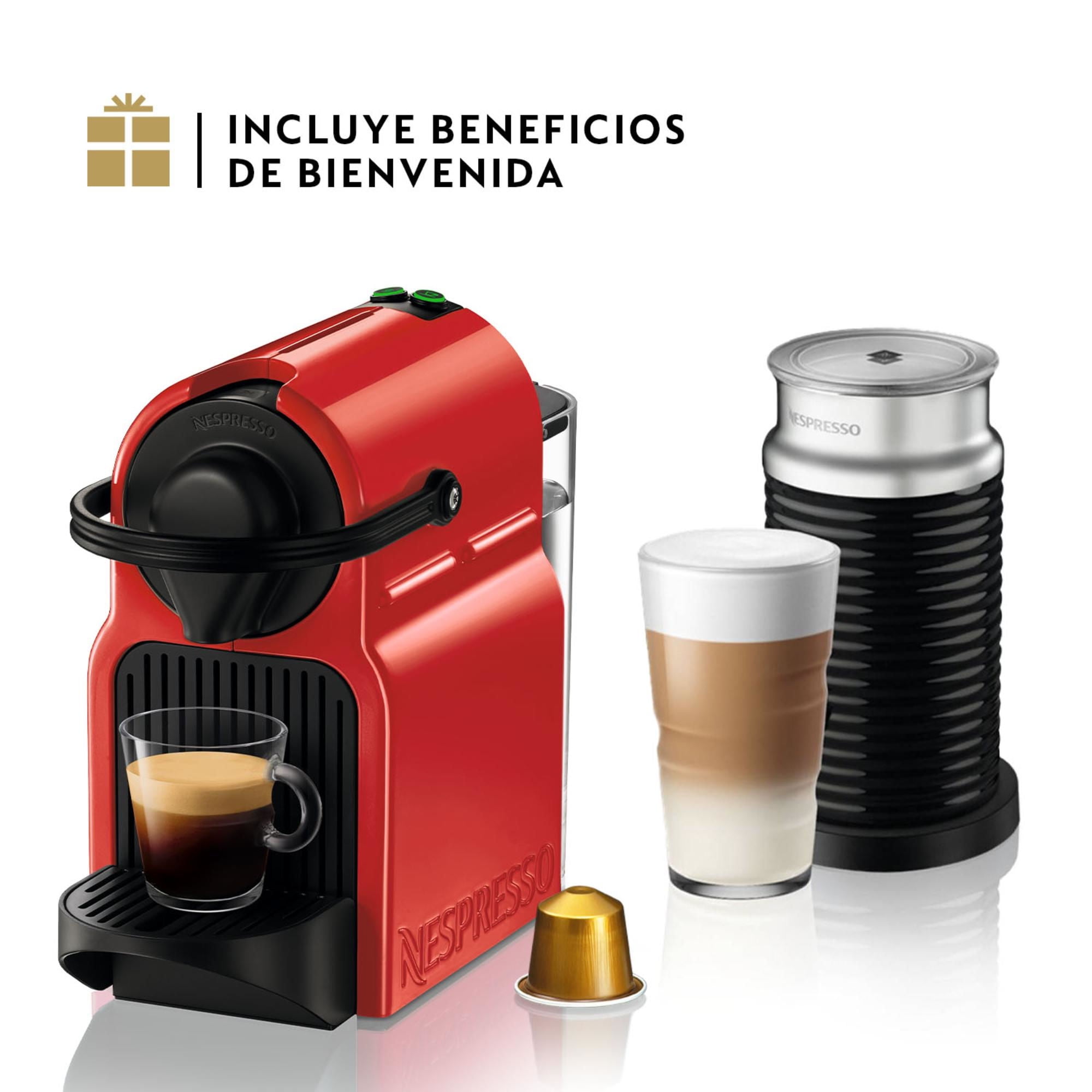 Nespresso - Cafetera Eléctrica Inissia Mas Espumador Rojo