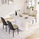 thumbnail image 2 of 63 "medieval modern cream style MDF dining table and PU dining chair set 4. Assemble Desktop and black metal leg dining chair set, suitable for home&kitchen, 2 of 3