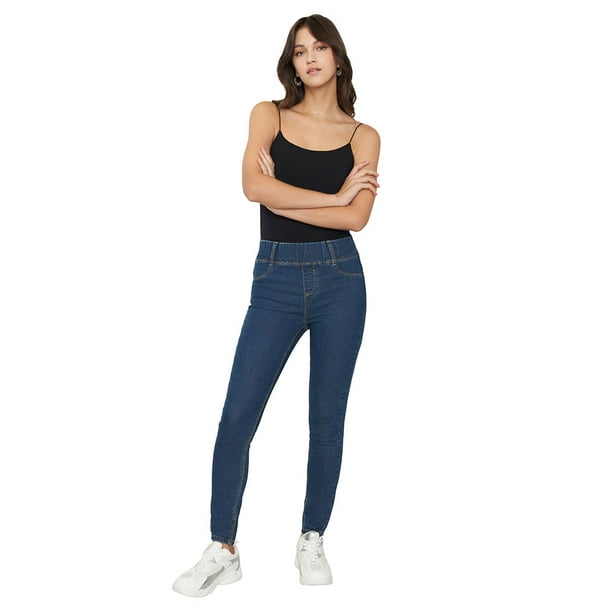 Jeans Mujer Básico Skinny Azul O Corona