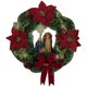 thumbnail image 5 of Corona De Navidad Redonda Adorno Colgante Ventana De Pared Decoración De Oto?o Al Aire Libre Rojo, 5 of 5