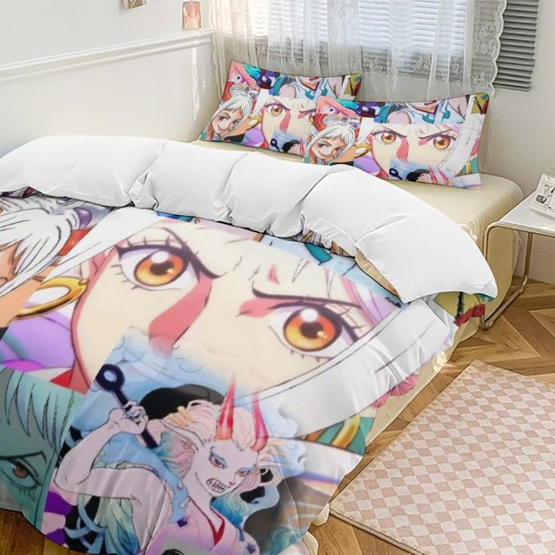 Yamato Bed Duvet Cover Funny Anime Cartoon Bedding Sets Lightweight 3 Piece Comforter Sets