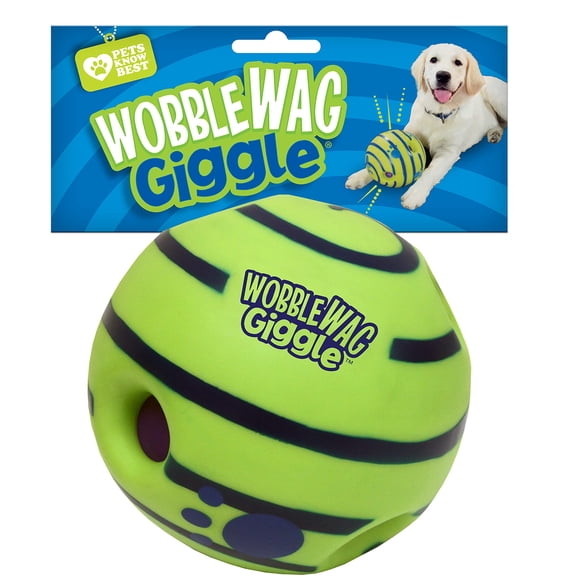Juguete interactivo para perros Wobble Wag Giggle Ball como se ve en la televisión