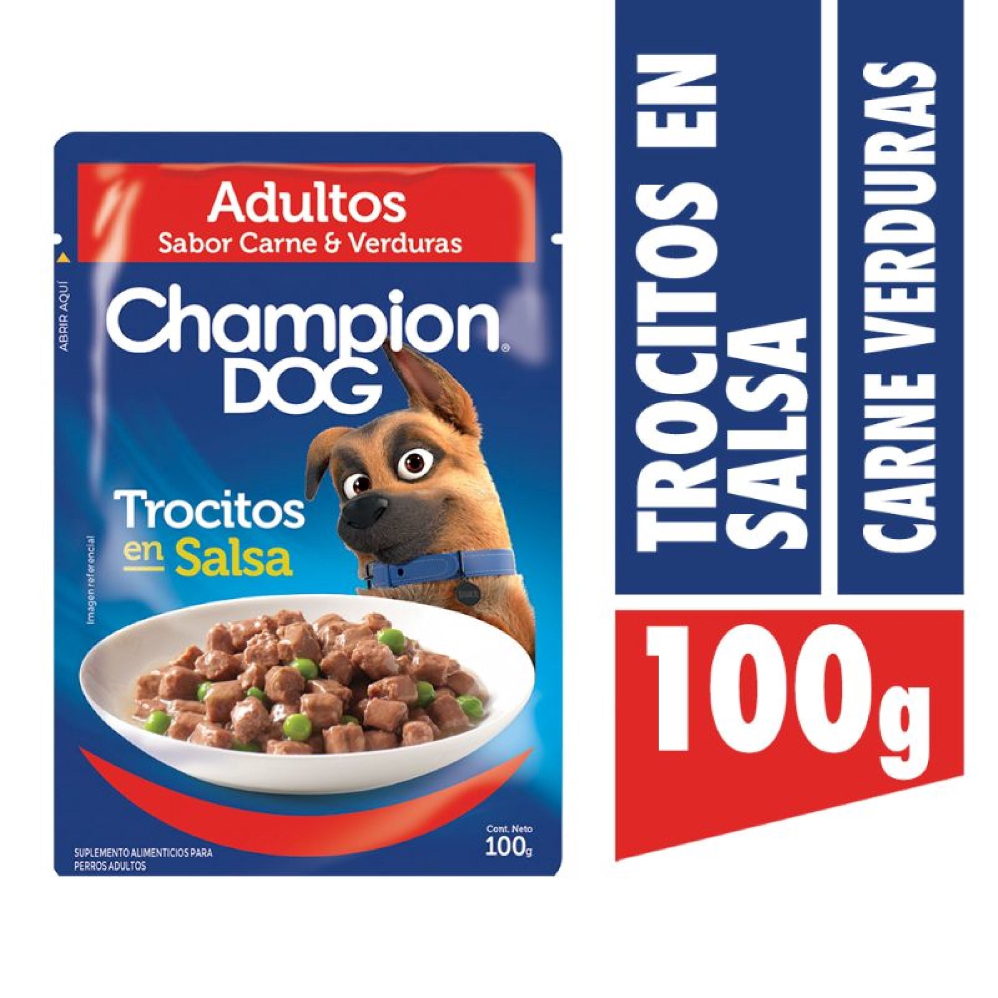 Alimento Húmedo Perro Adulto Sabor Carne Y Vegetales Sobre 100 g Champion Dog
