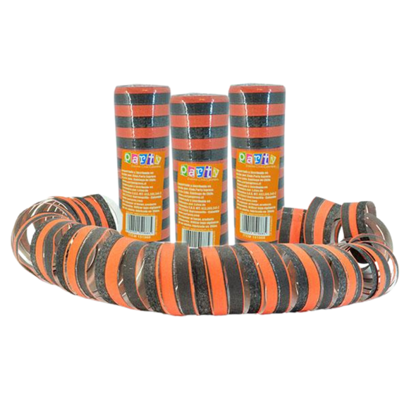 Pack 54 Serpentinas Naranja Y Negro Halloween