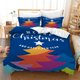 thumbnail image 1 of 1pc Duvet Cover 2pillowcase Christmas Theme Tree Happy New Year Scene Decor Comforter Cover for Family Teens Gift Bedroom Decor Bed Sheets, 1 of 5
