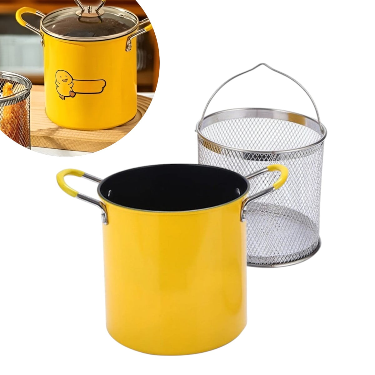 Genérico - Olla Freidora De Aceite Desmontable Con Cesta Papas Fritas