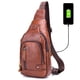 thumbnail image 1 of Bandolera BULLCAPTAIN de piel auténtica con puerto USB para hombre, 1 of 6
