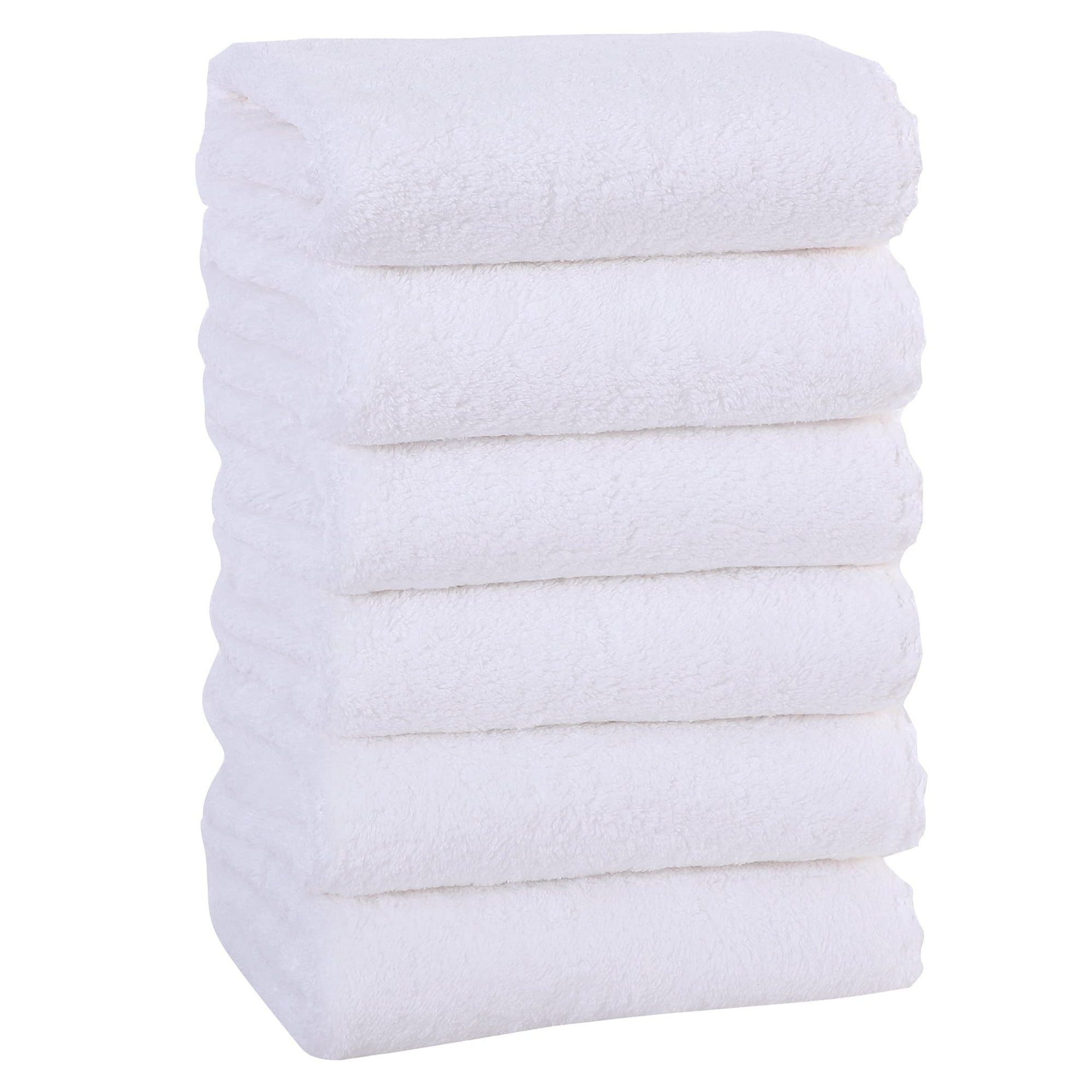 Toallas De Mano Moonqueen Premium De Microfibra De Terciopelo Coral X6, Color Blanco