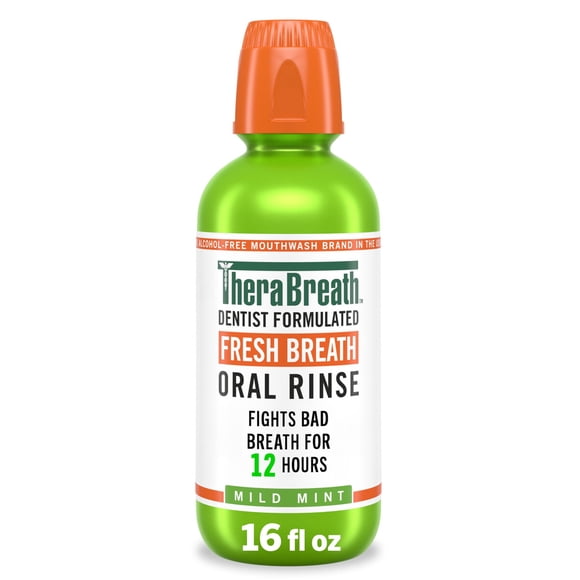 Enjuague Bucal TheraBreath Menta Suave 473ml Sin Alcohol