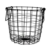 Magideal - Cesta De Alambre De Metal Con Asas, Cesto Para La Colada, Cesta De Lavandería Portátil, Cesta De Metal Para Organizar Mantas De Cocina, Sala De Estudi