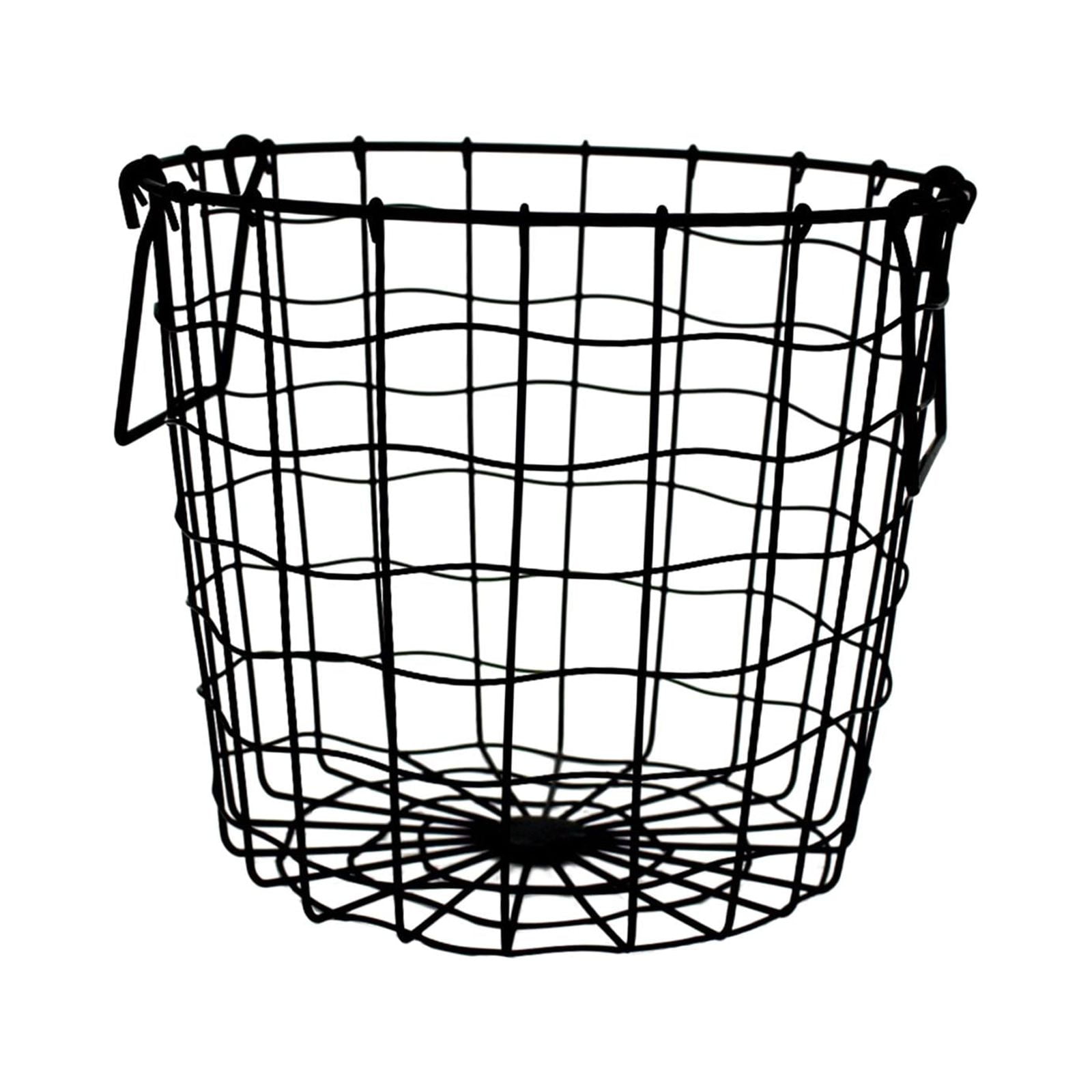 Magideal - Cesta De Alambre De Metal Con Asas, Cesto Para La Colada, Cesta De Lavandería Portátil, Cesta De Metal Para Organizar Mantas De Cocina, Sala De Estudi