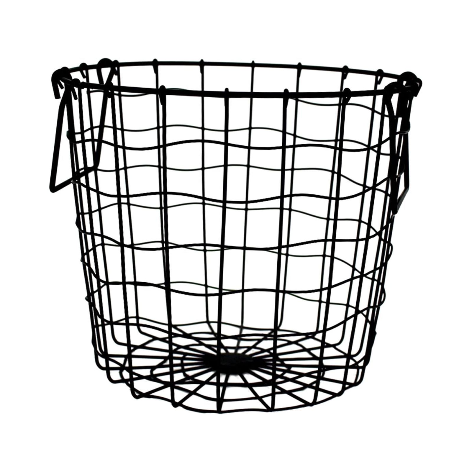 Magideal - Cesta De Alambre De Metal Con Asas, Cesto Para La Colada, Cesta De Lavandería Portátil, Cesta De Metal Para Organizar Mantas De Cocina, Sala De Estudi