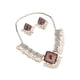 thumbnail image 2 of Conjunto De Aretes De Collar Vintage Magnífico De Moda Para Fiesta De Aniversario De Graduación Rombo Rojo, 2 of 5