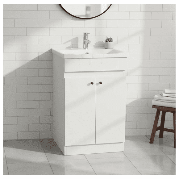 Mueble Vanitorio 60x47 cm Blanco Con Lavamanos Y Grifería ¡Listo para Instalar!