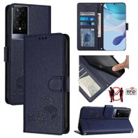 Funda Tipo Cartera Foxdock Para Tcl 50Xe 5G Con Soporte, Ranuras, Rfid, Diseño De Gato