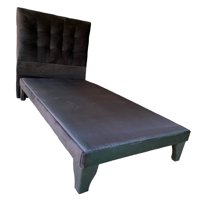 Mbc - Base Europea 1 Plaza + Respaldo 1 Plaza Valencia Felpa Negro