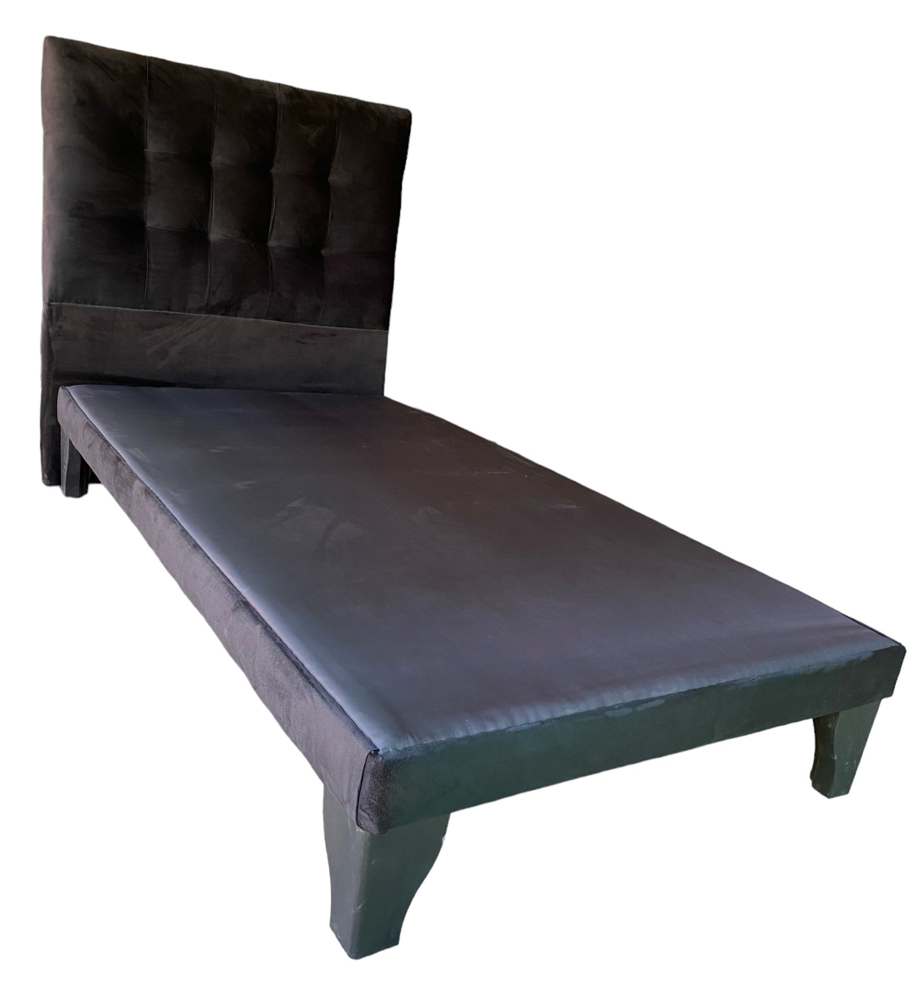 Mbc - Base Europea 1 Plaza + Respaldo 1 Plaza Valencia Felpa Negro