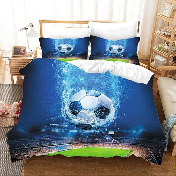 Football Sports Quilt Duvet Cover Set Pillowcase Home Textiles Super 3-Piece Bedding Set
