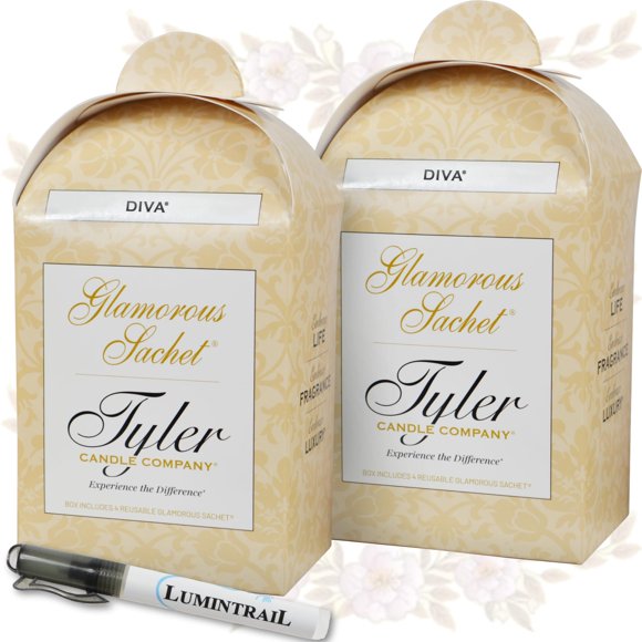 Bolsitas para secadora Tyler Candle Diva 8 Glamorous, reutilizables, paquete de 2