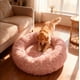 thumbnail image 2 of Cama Antiestrés Felpa para Mascotas Perros Gatos 50cm Rosado, 2 of 8