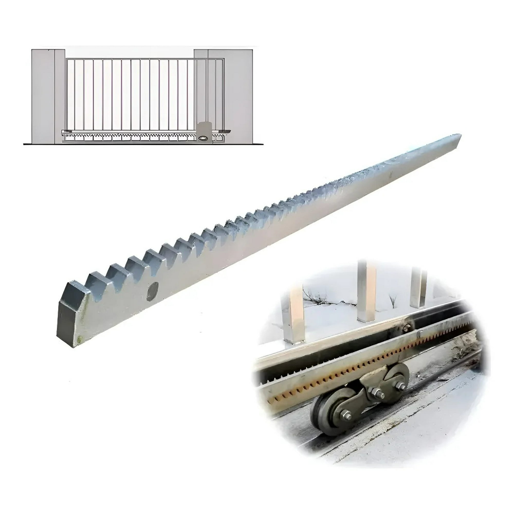 Genérica - Cremallera Acero Motor Portón Automático 1m Compatible Veloti 1200 Titán 1500