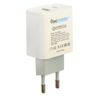 Tecmaster - Cargador Usb C Y Usb Carga Rápida 20W Certificado Sec Color Blanco..