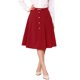 thumbnail image 1 of INSPIRE CHIC Falda Midi Plisada Línea A para Mujeres Vintage Trabajo Cintura Alta Falda Acampanada de Negocios XS Rojo, 1 of 6