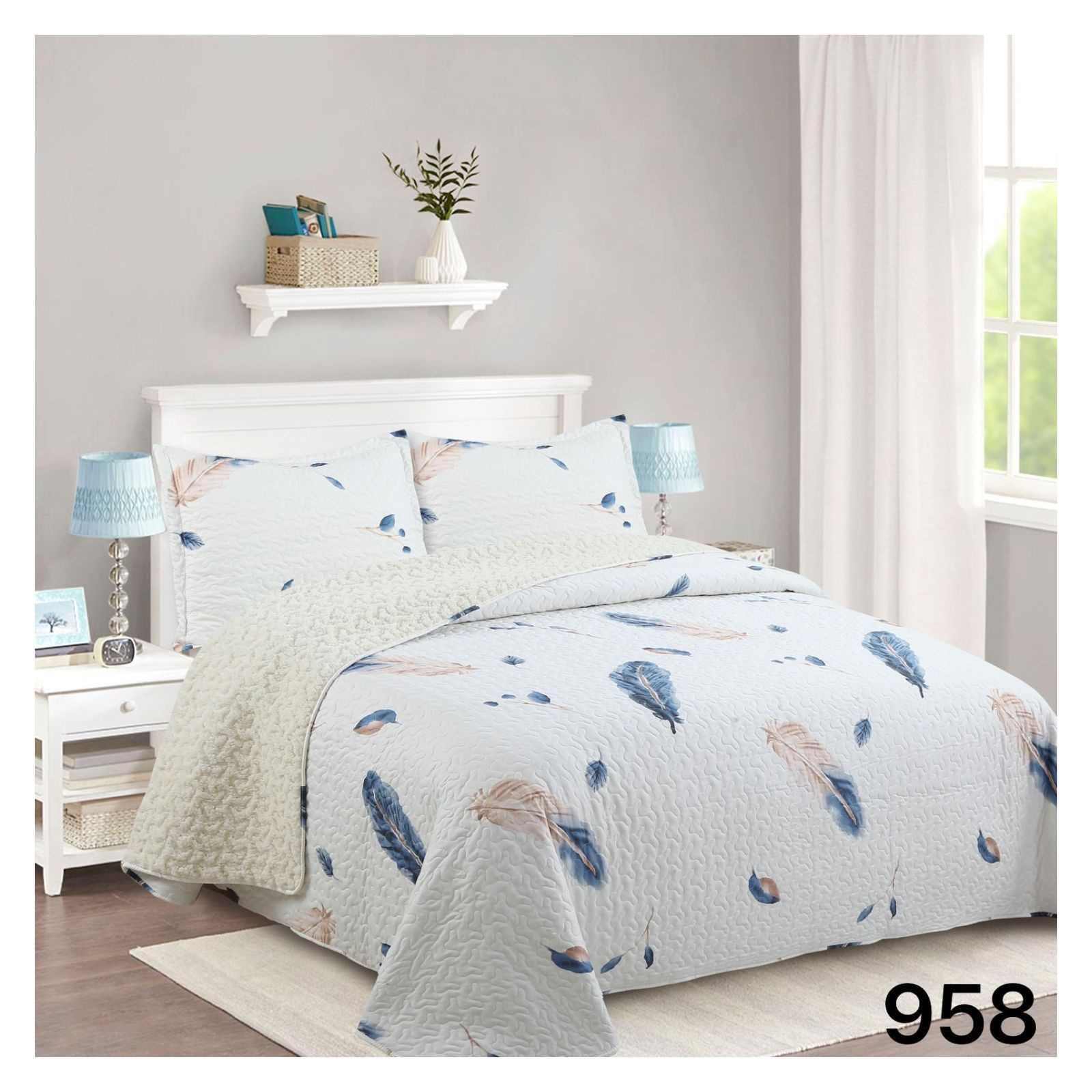 Genérico - Cubrecama Sherpa 1.5 Plazas - Iowa M958